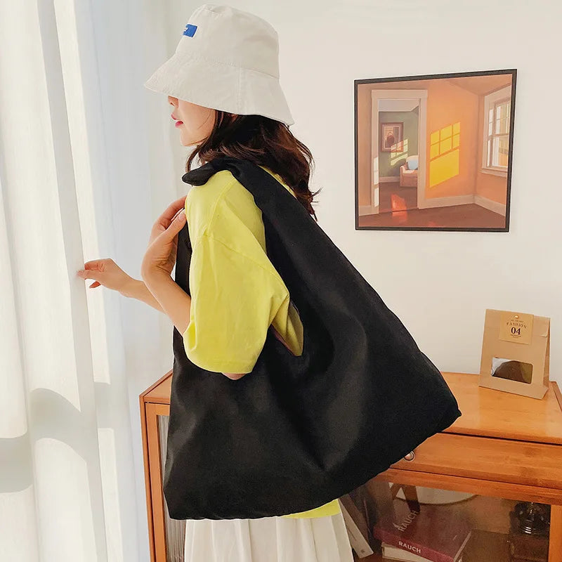 Women's Large-capacity Hand Bag Solid Casual Texture Shopping Bag