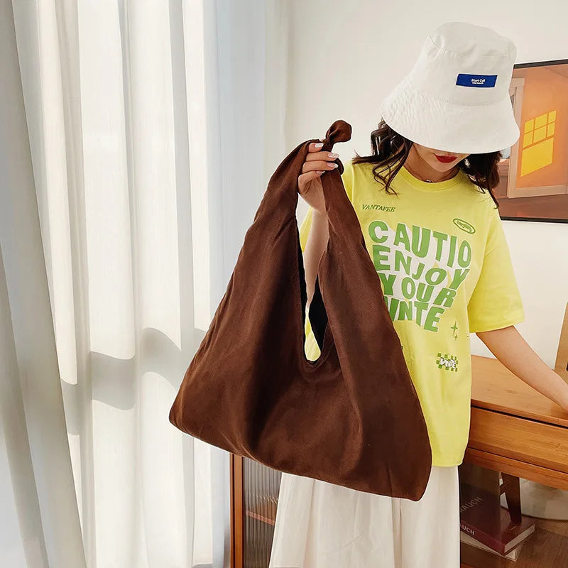 Women's Large-capacity Hand Bag Solid Casual Texture Shopping Bag