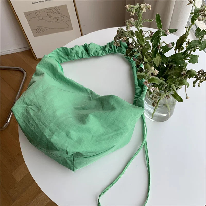 Nylon Drawstring Dumpling Bag Single Shoulder Diagonal Student Bag