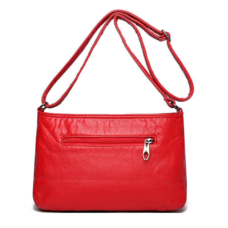 Women Vintage Tote Handbag Soft PU Leather Messenger Shoulder Bag