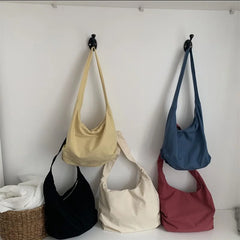Women's Canvas Dumpling Bag Large Capacity Shoulder Tote Bag