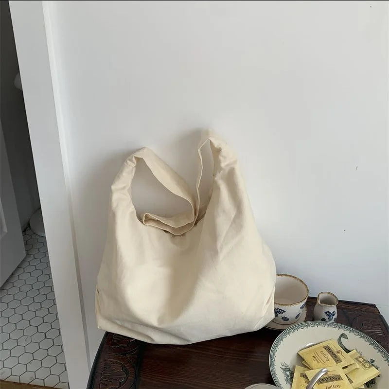 Women's Canvas Dumpling Bag Large Capacity Shoulder Tote Bag