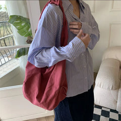 Women's Canvas Dumpling Bag Large Capacity Shoulder Tote Bag