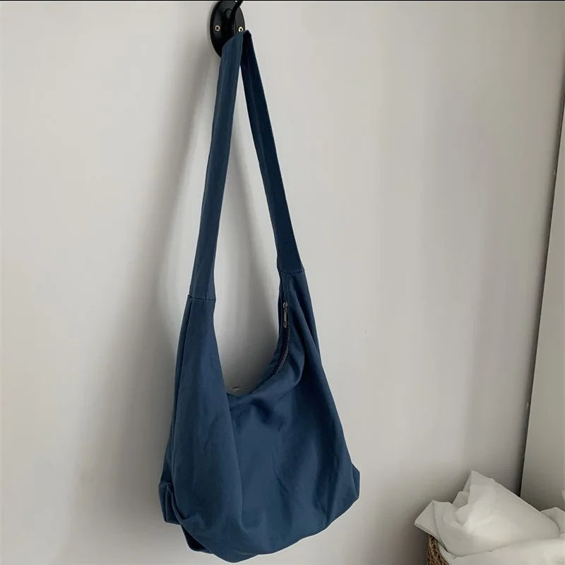 Women's Canvas Dumpling Bag Large Capacity Shoulder Tote Bag