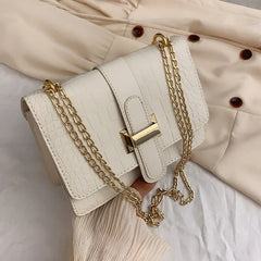 Stone Grain Crossbody Bag Embossed Solid Small Square Shoulder Bag