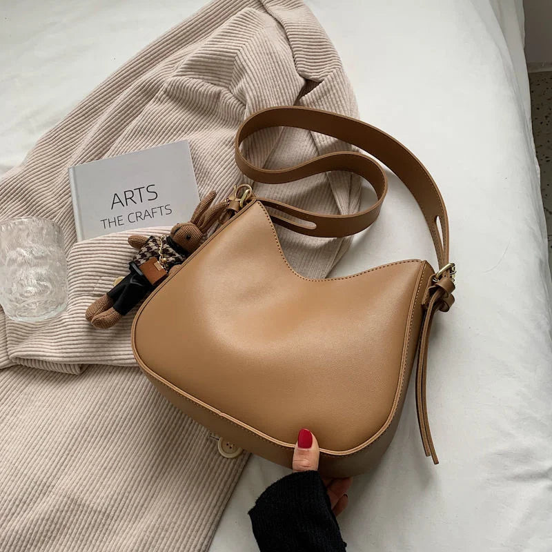 Small Bag Women's Bag Texture Single Shoulder Bag Versatile Messenger Bucket Bag