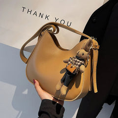 Small Bag Women's Bag Texture Single Shoulder Bag Versatile Messenger Bucket Bag