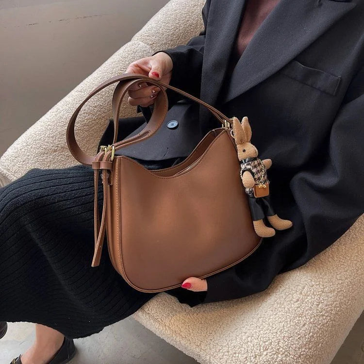 Small Bag Women's Bag Texture Single Shoulder Bag Versatile Messenger Bucket Bag