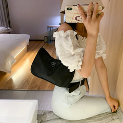 Women's Nylon Shoulder Bag Clutch Purse Solid Crossbody Handbags