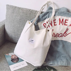 Corduroy Shoulder Bag Reusable Tote Handbag