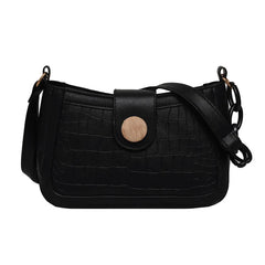 Crocodile Pattern Handbag Leather Shoulder Bag Chain Lock Messenger Bag