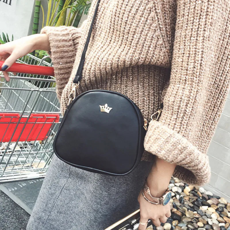 Women Shoulder Bag Handbag Phone Purse Crown Crossbody Bag
