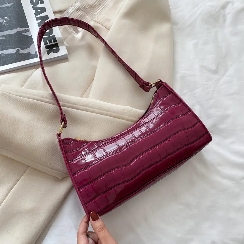 Women's Retro Casual Tote Shoulder Bag Handbags PU Leather Chain Ladies Hand Bag