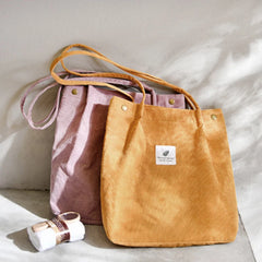 Corduroy Shoulder Bag Casual Tote Female Handbag