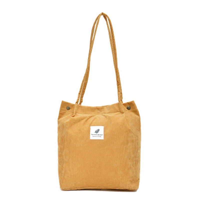 Corduroy Shoulder Bag Casual Tote Female Handbag