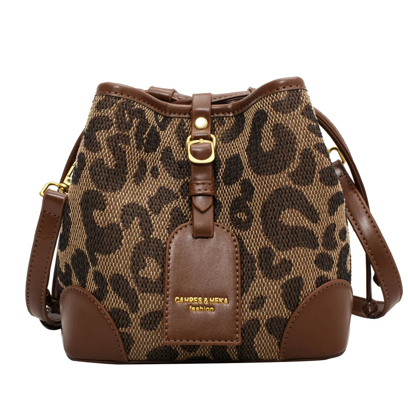 Leopard Shoulder Bag Mini Bag Bucket Bag