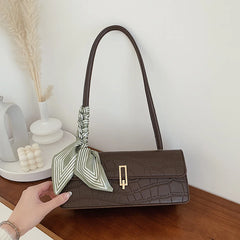 Stone Pattern Shoulder Underarm Bag Texture PU Handbags