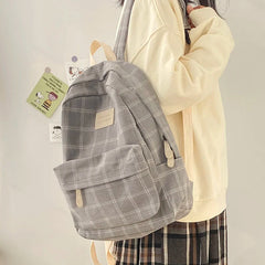 Women's Lattice Backpack High Capacity Mochila Bolsa
