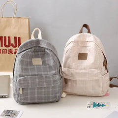 Women's Lattice Backpack High Capacity Mochila Bolsa