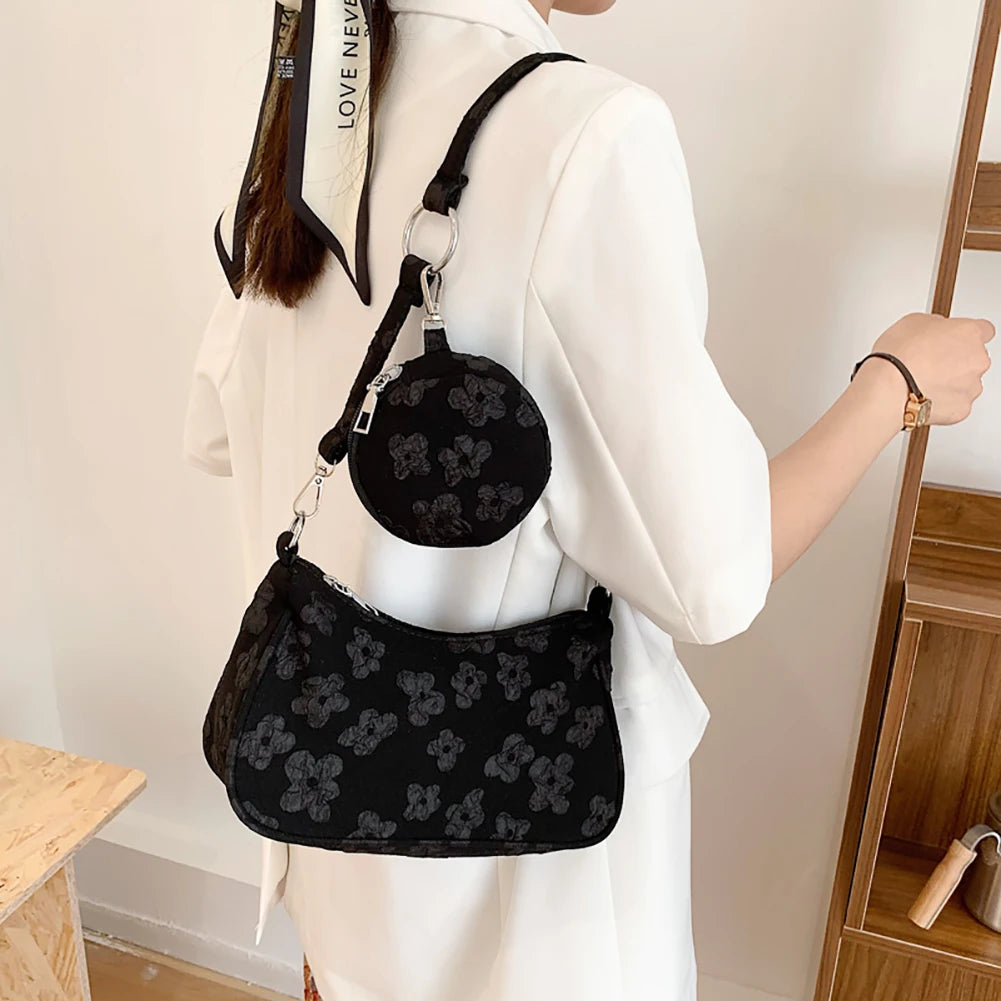 Embroidery Flower Printing Shoulder Bags for Women