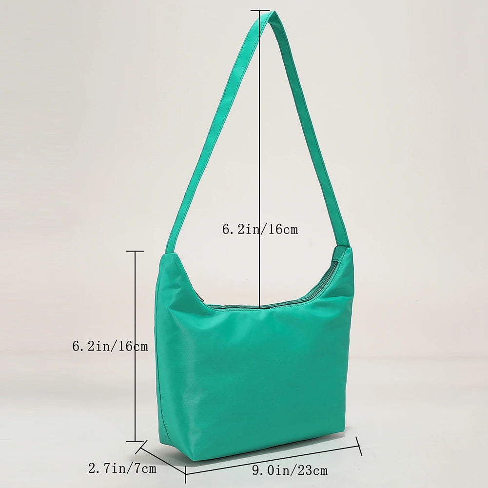 Women's Casual Nylon Shoulder Bag Zipper Tote Handbag