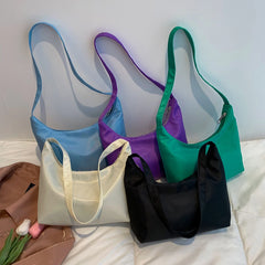 Women's Casual Nylon Shoulder Bag Zipper Tote Handbag