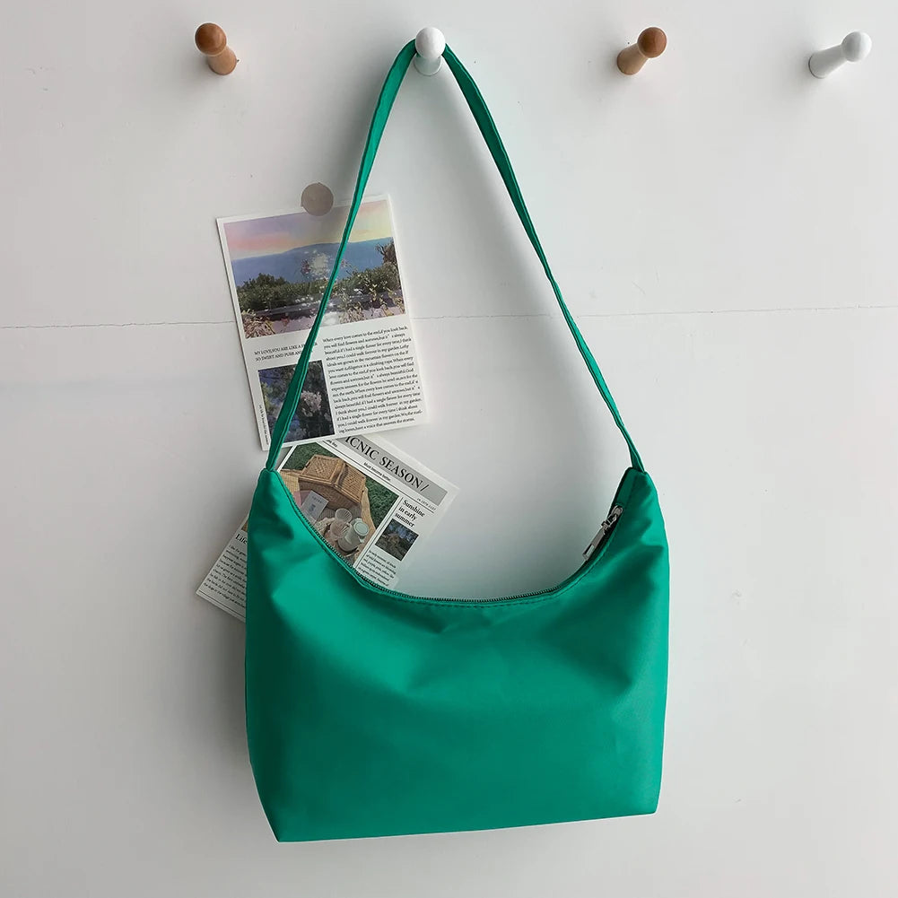 Women's Casual Nylon Shoulder Bag Zipper Tote Handbag