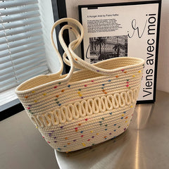 Straw Woven Beach Shoulder Bag Large-capacity Basket Bag