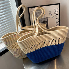 Straw Woven Beach Shoulder Bag Large-capacity Basket Bag