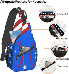 Baseball Sling Bag Crossbody Bag Hiking Travel Daypack