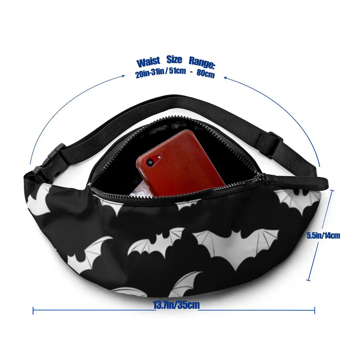 Bat Waist Bag Fisherman Work Waist Pack Picture Polyester Fanny Bag
