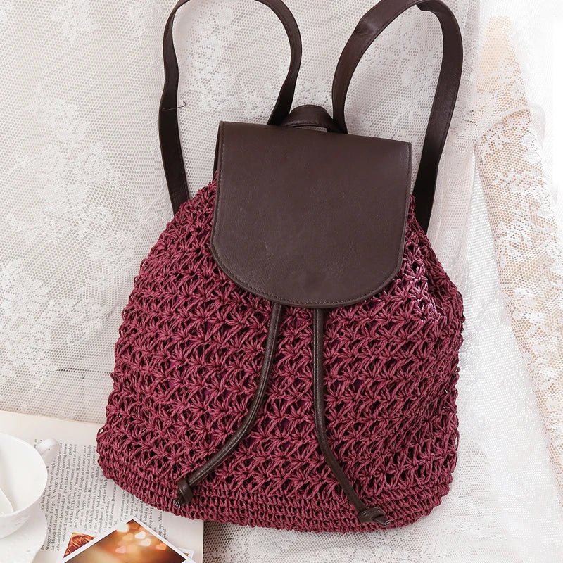 Summer Style Woven Straw Backpack for Women