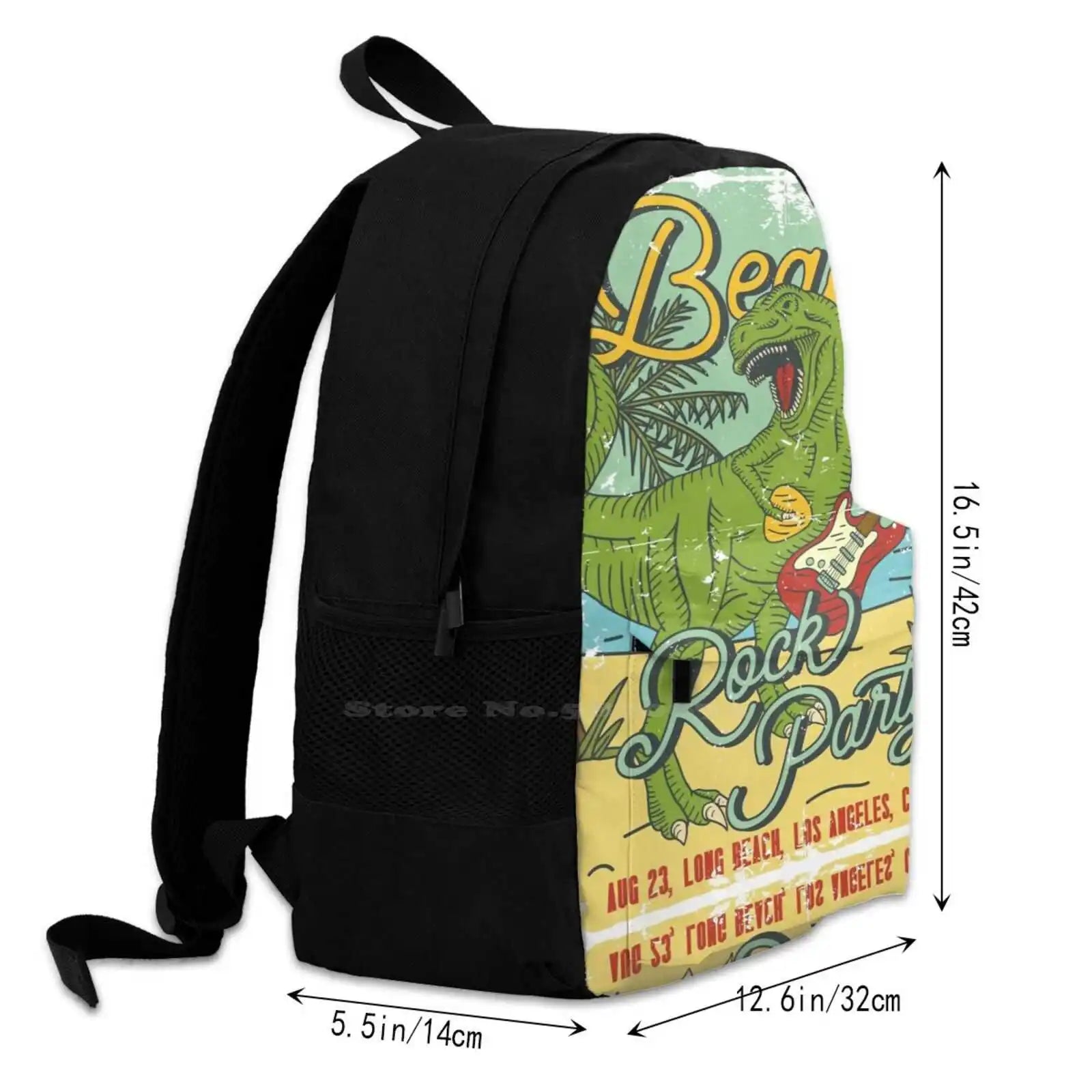 Beach Rock Party 3D Print Backpack Casual Bag