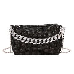 Glitter Rhinestone Crossbody Evening Bag for Masquerades