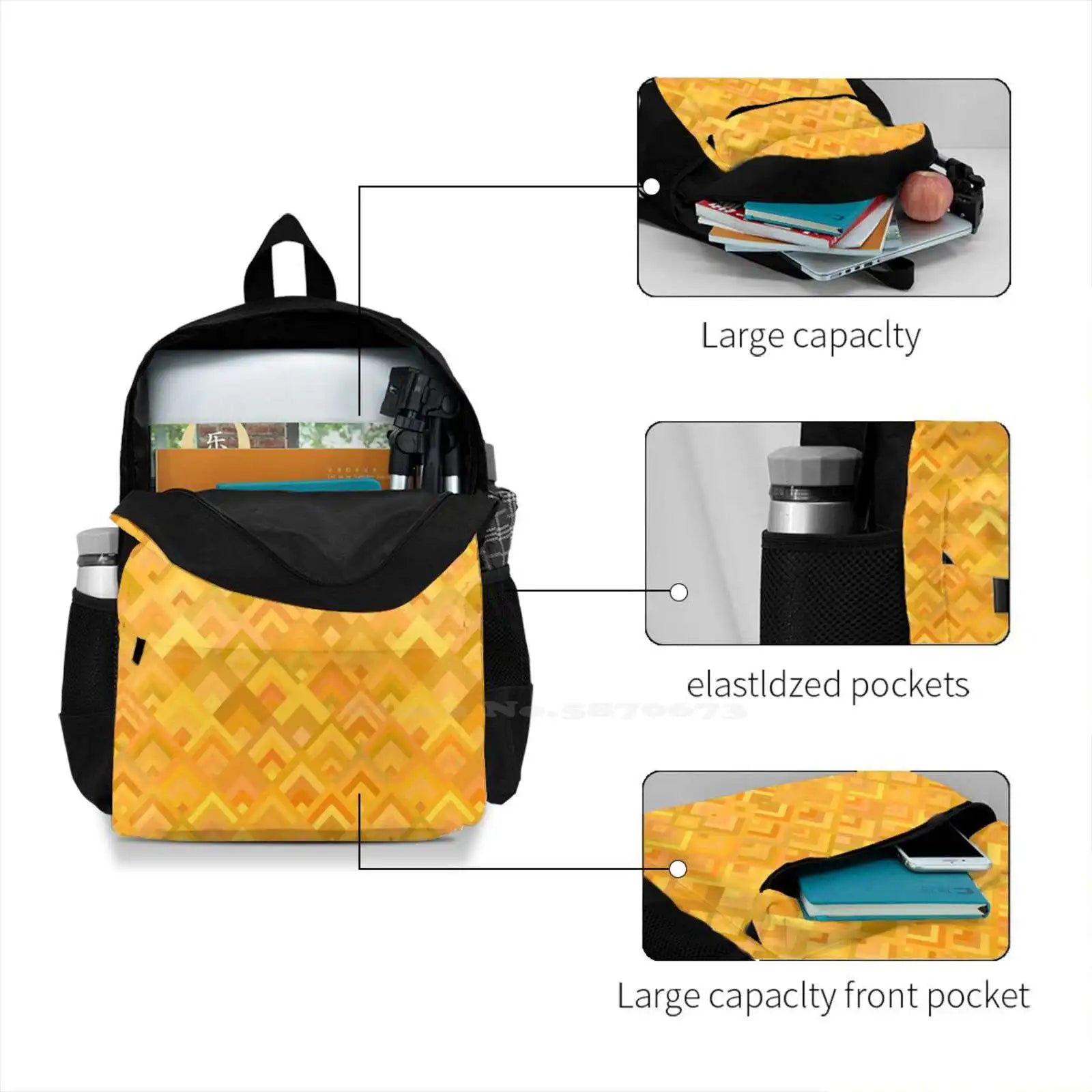 Floral Seamless Patterns Laptop School Bag for Teenage Girls