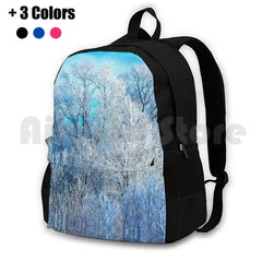 Outdoor Hiking Backpack Waterproof Camping Travel Winter Ice Snow Landscape