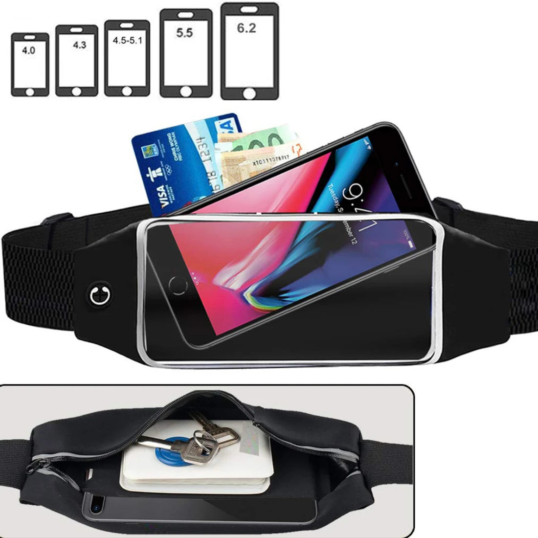 Touch Screen Belt Bag for Running Waterproof