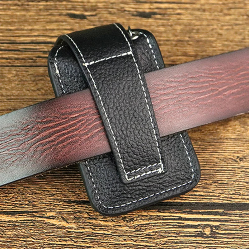 Leather Key Holder Wallet Magnetic Snap Organizer Case Bag