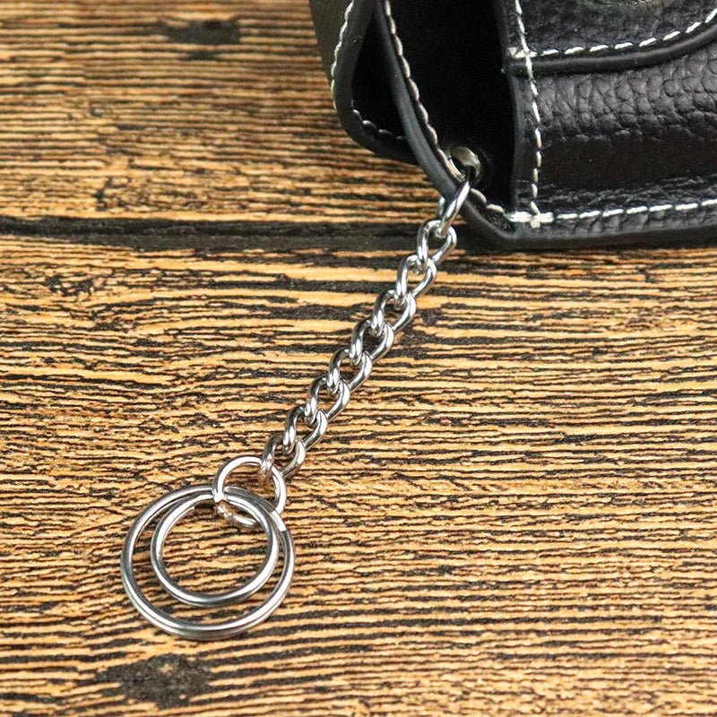 Leather Key Holder Wallet Magnetic Snap Organizer Case Bag