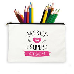 French Print Pencil Case Large Capacity School Supplies