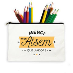 French Print Pencil Case Large Capacity School Supplies