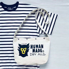 Monkey Head Print Shoulder Messenger Bag Vintage Canvas Bag