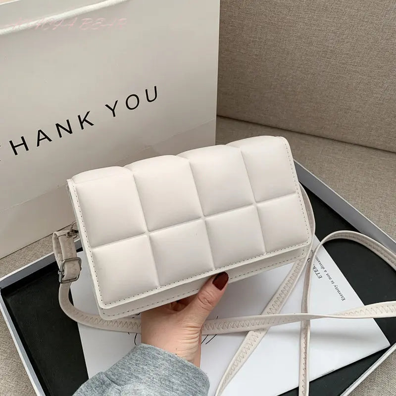 Checkered Flap Women Pu Leather Handbags Crossbody Bags for Women