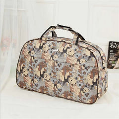 Large Capacity Travel Duffel Bag Waterproof Nylon Handbag Flower Print