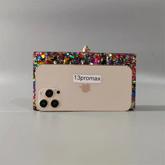 Colorful Glitter Acrylic Box Bag Shoulder Wedding Purse