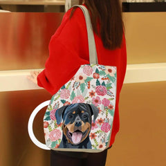 Dog Print Tote Bag Zipper Travel Pouch