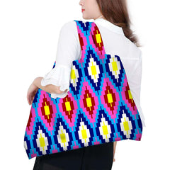 Large African Wax Tote Bag Women's Shoulder Handbag Foldable
