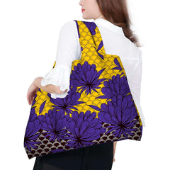 Large African Wax Tote Bag Women's Shoulder Handbag Foldable