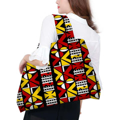 Large African Wax Tote Bag Women's Shoulder Handbag Foldable