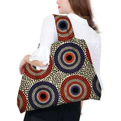 Large African Wax Tote Bag Women's Shoulder Handbag Foldable